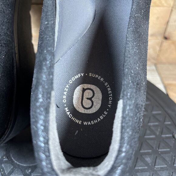 Bzees Womens Size 6.5 Free Spirit Crackled Black Slip In Wedge Heel Shoes - Picture 6 of 10